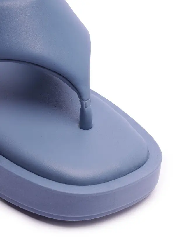 Blue Padded Flatform Thong Slipper 2 Image