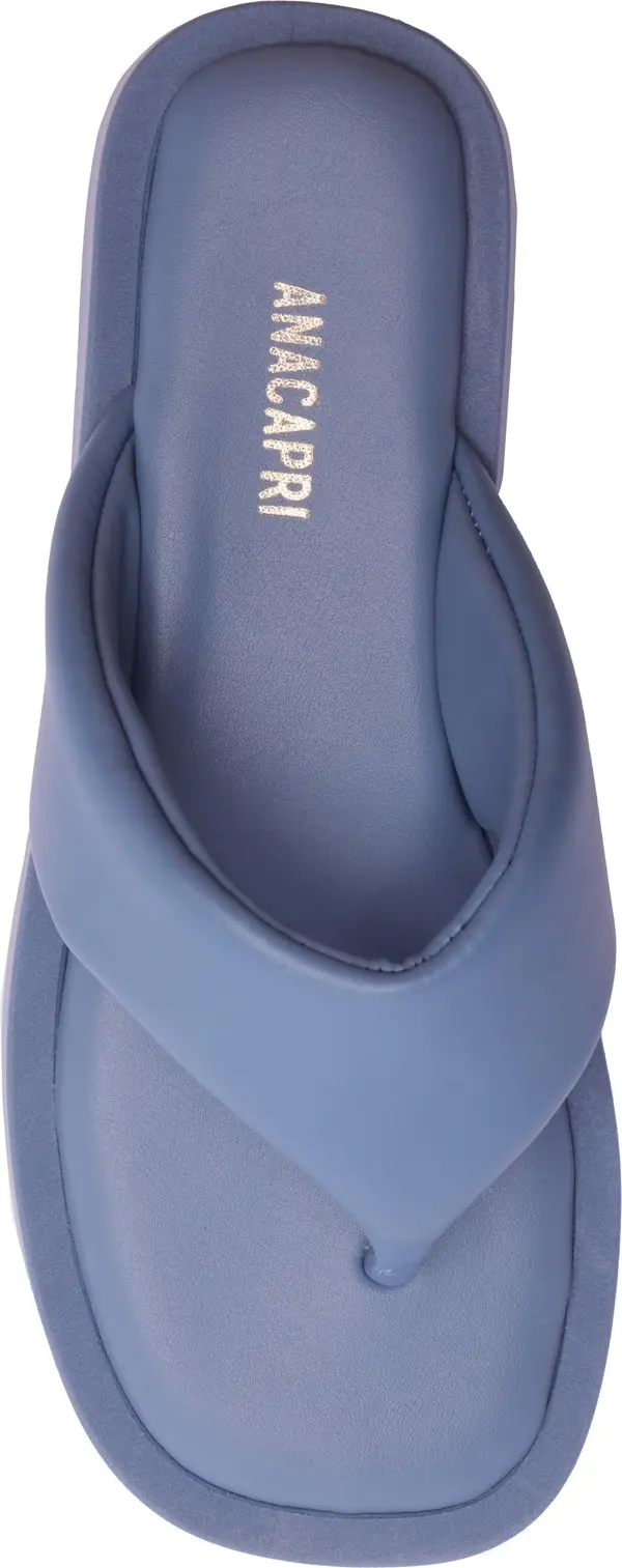 Blue Padded Flatform Thong Slipper 3 Image