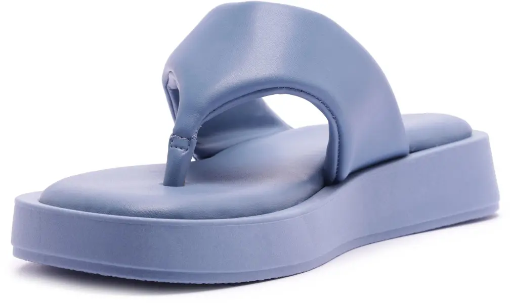 Blue Padded Flatform Thong Slipper 4 Image