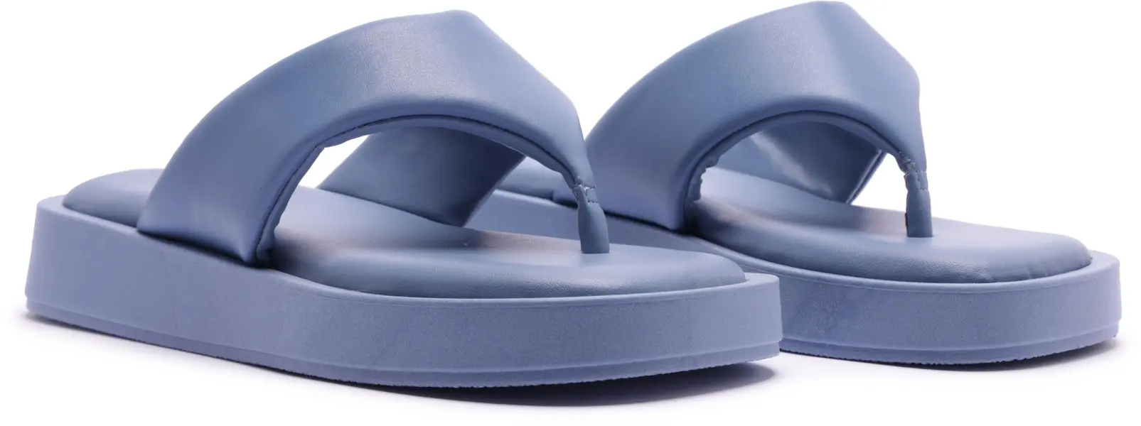 Blue Padded Flatform Thong Slipper 5 Image