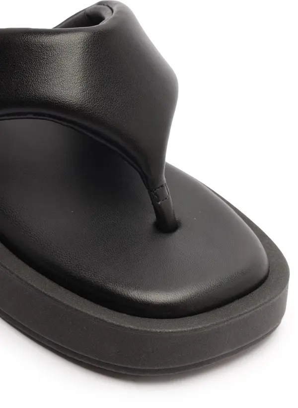 Black Padded Flatform Thong Slipper 2 Image