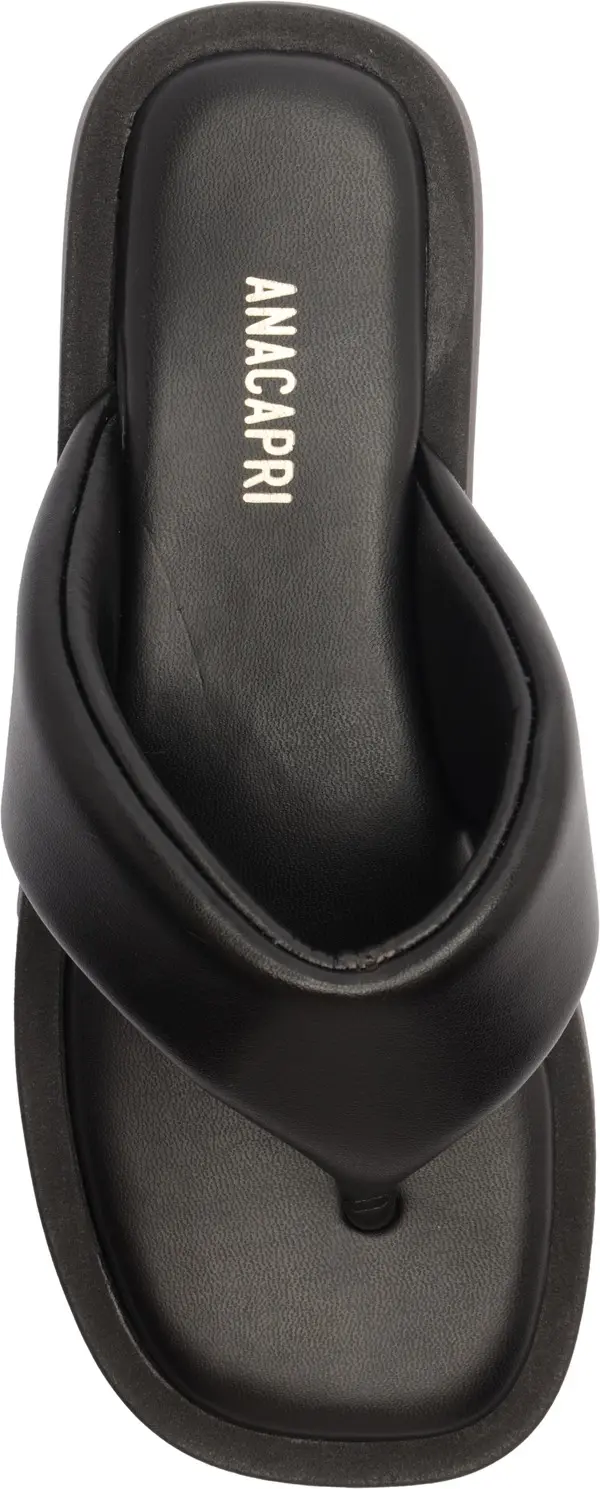 Black Padded Flatform Thong Slipper 3 Image