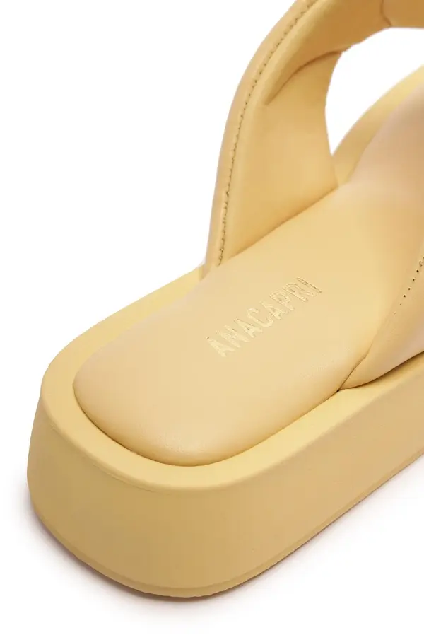 Yellow Padded Flatform Thong Slipper 1 Image