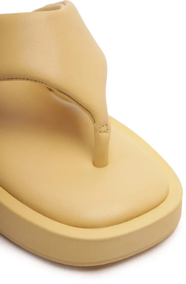 Yellow Padded Flatform Thong Slipper 2 Image