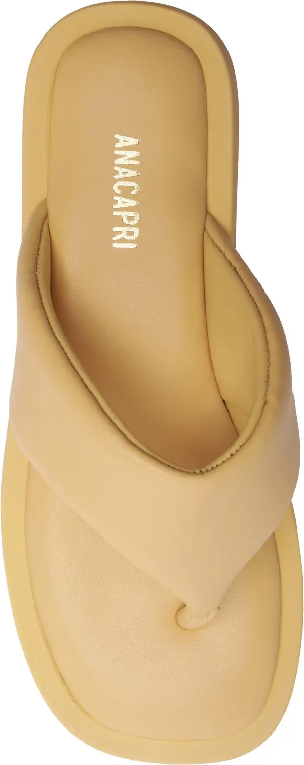 Yellow Padded Flatform Thong Slipper 3 Image
