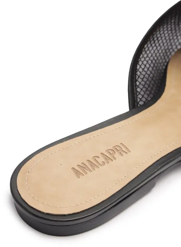 Black Transparent Round Toe Mesh Mule 1 Image