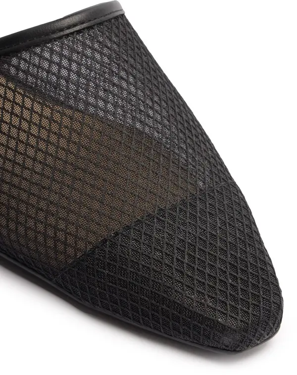 Black Transparent Round Toe Mesh Mule 2 Image