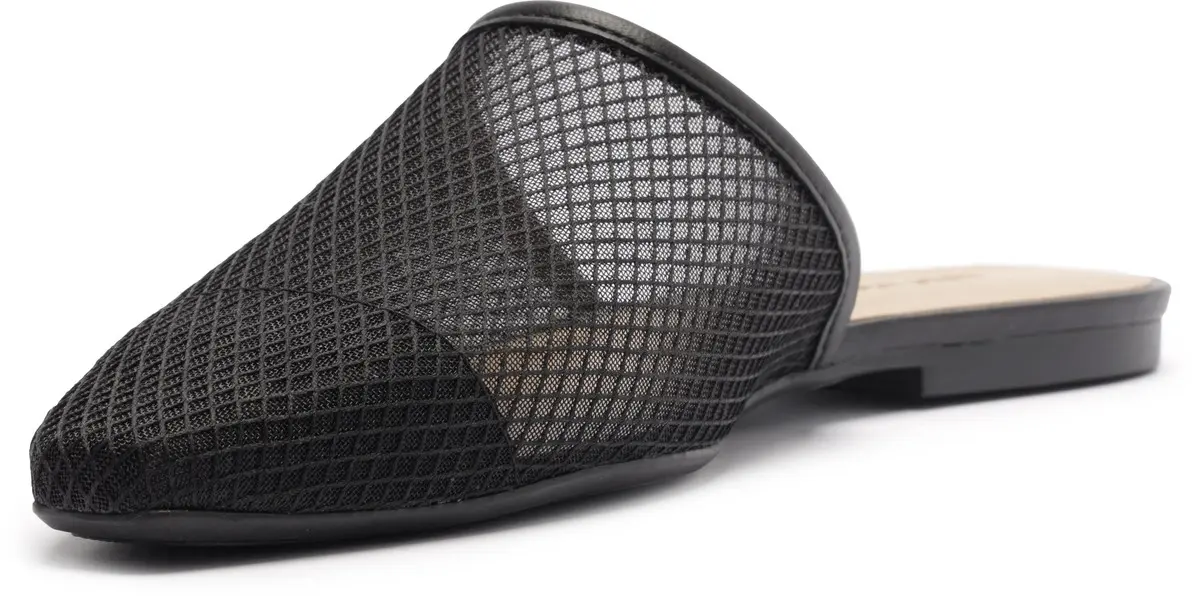 Black Transparent Round Toe Mesh Mule 4 Image