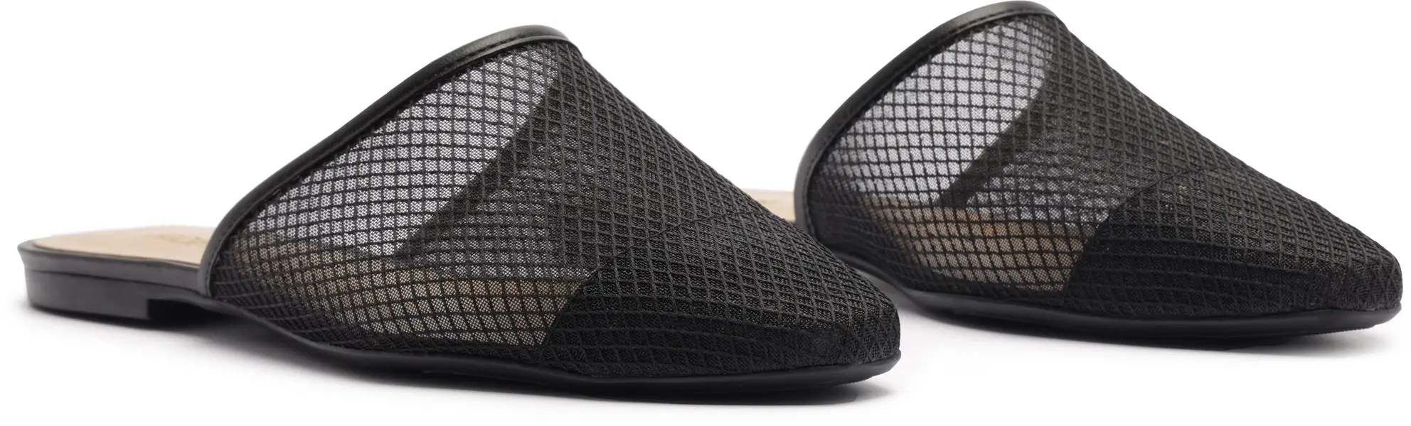 Black Transparent Round Toe Mesh Mule 5 Image
