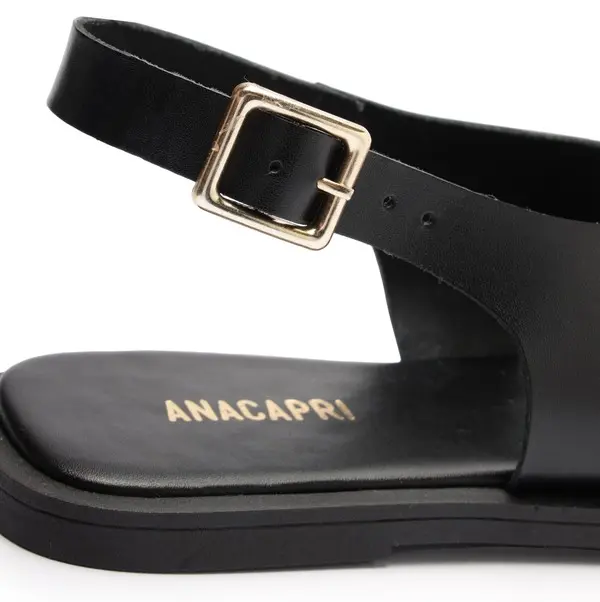 Black Soft Leather Criss-Cross Slingback Sandal 2 Image