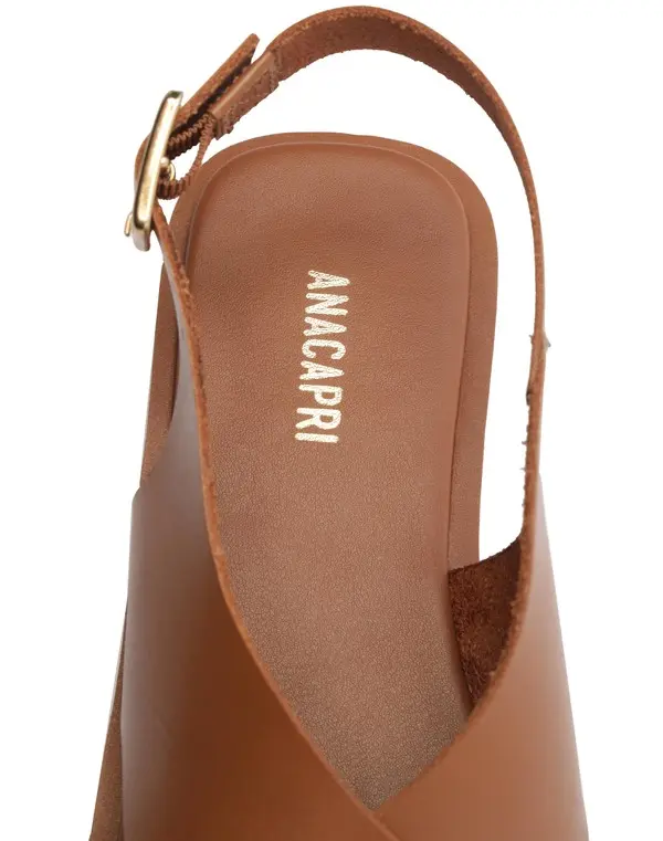 Brown Soft Leather Criss-Cross Slingback Sandal 1 Image