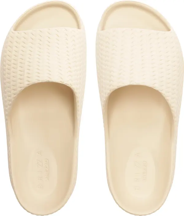 White Braided Flatform Slide with Strap 3 Image
