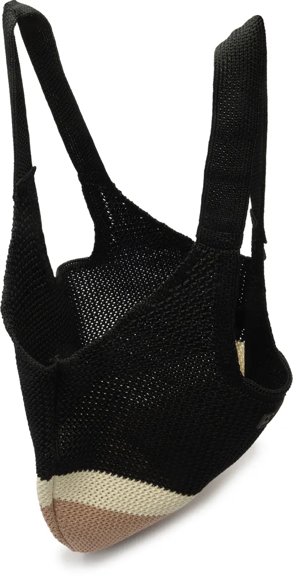 Large Black and Colorful Crochet Shopping Bag 1 Image
