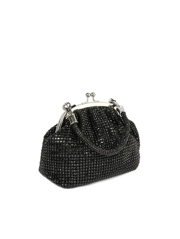 Vintage-Style Rhinestone Kiss-Lock Clutch Bag 1 Image
