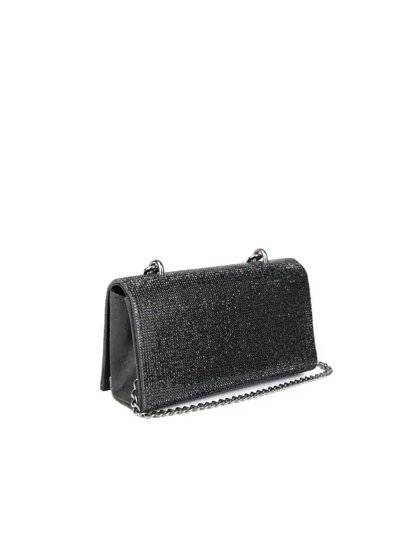 Crystal Flap Clutch Bag with Sculptural Handle 1 Image