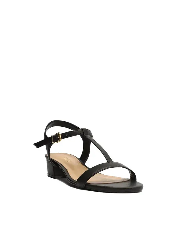 Basic Black Low Block Heel Sandal 1 Image
