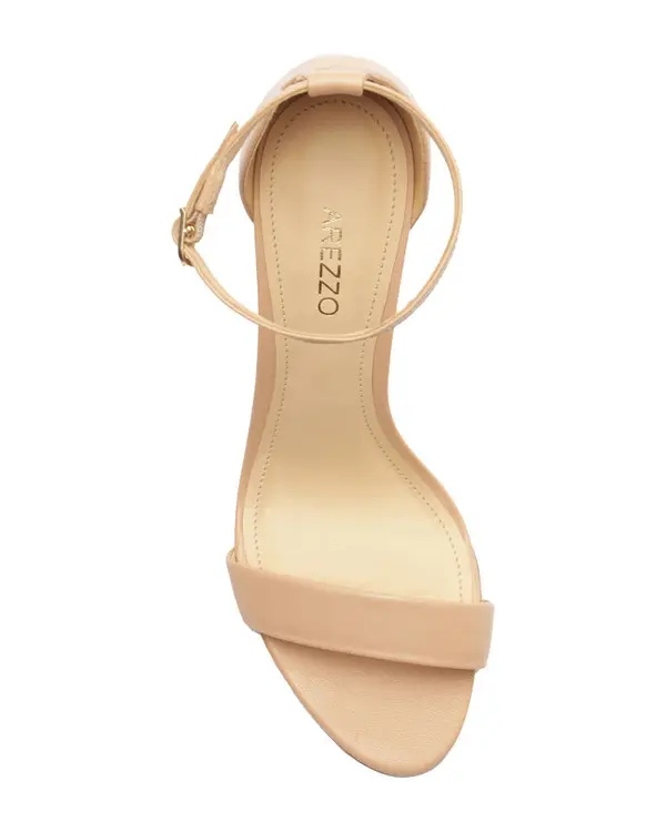 Nude Soft Leather Sandal with High Block Heel 2 Image