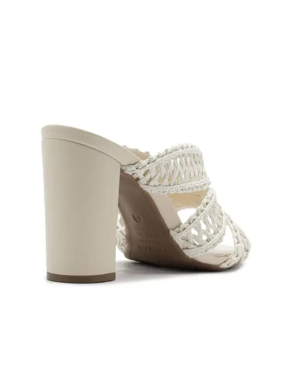 Off-White Woven Macramé Block Heel Mule 3 Image