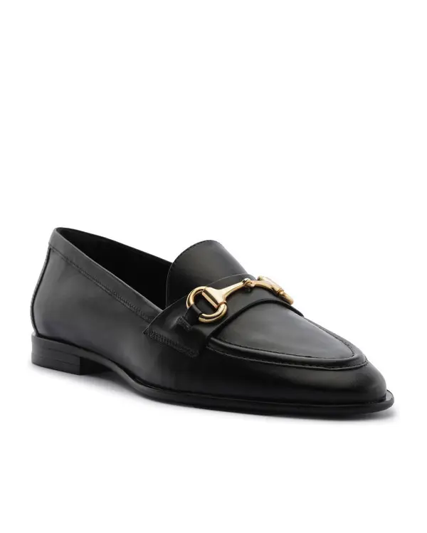 Black Leather Loafers with Pointed Toe 1 Image