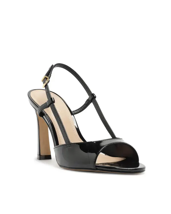 Black Patent Leather Slingback Heeled Sandal 1 Image