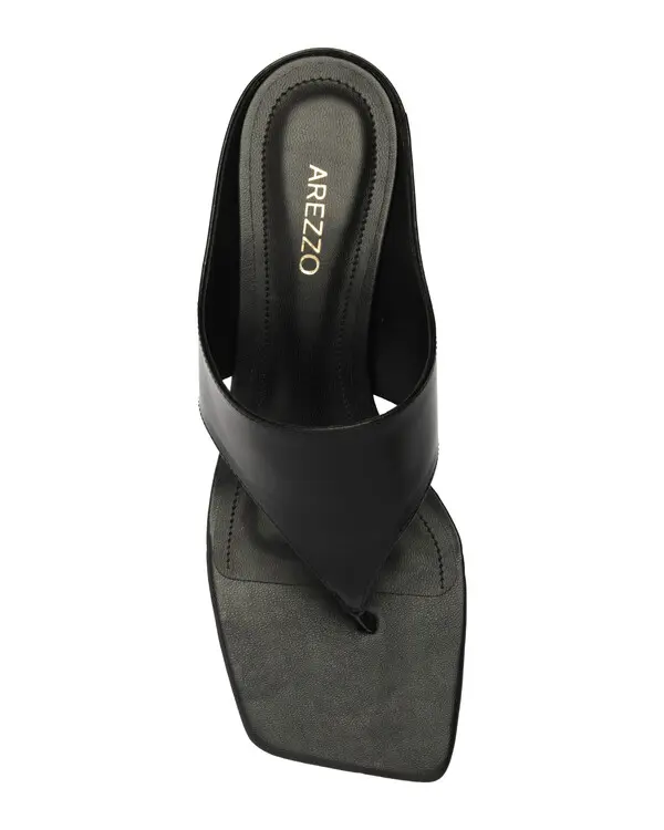 Kitten Heel Leather Thong Strap Mule 2 Image