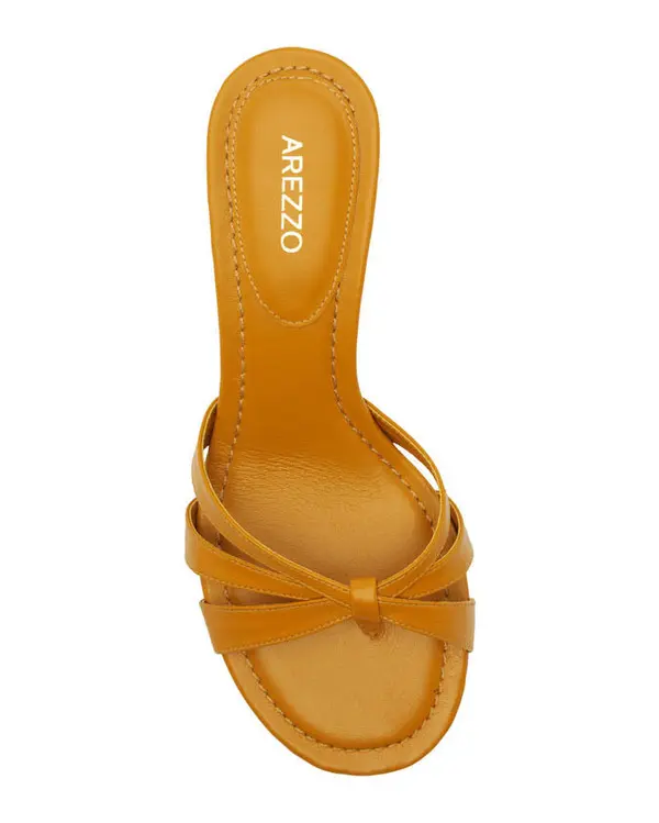 Yellow Kitten Heel Leather Mule 2 Image