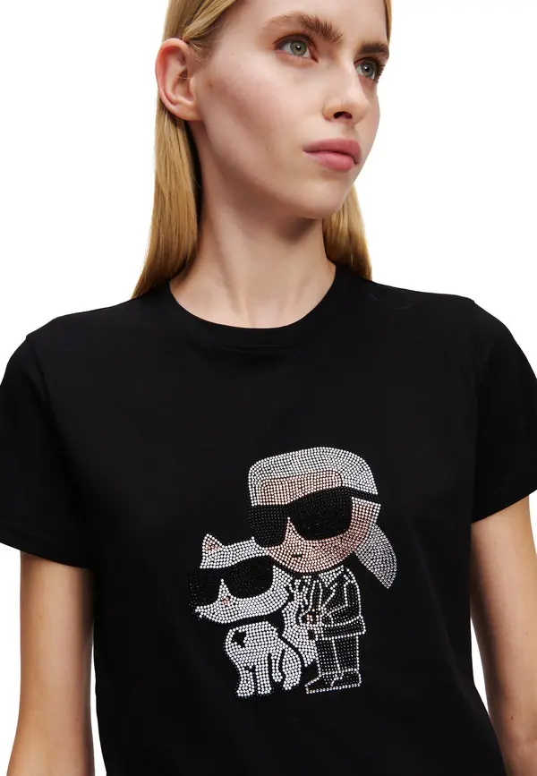 Shimmering Ikon Sketch Karl&Choupette Short Sleeve T-shirt 2 Image