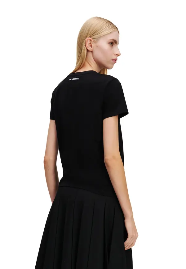 Shimmering Ikon Sketch Karl&Choupette Short Sleeve T-shirt 3 Image