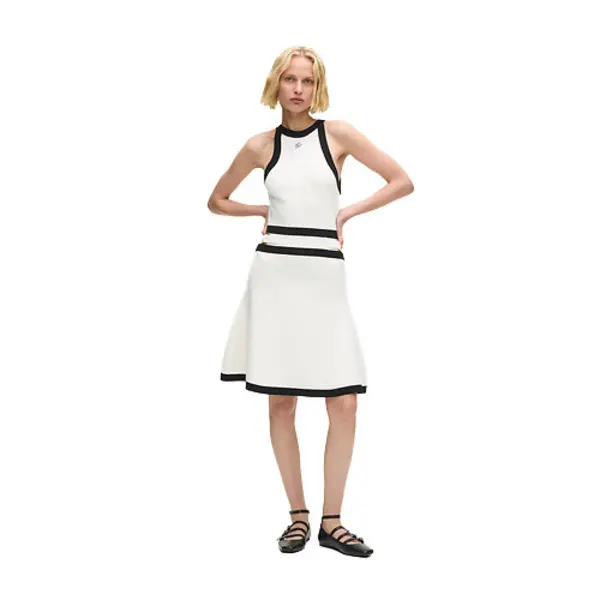 Sleeveless Belted Knit Dress 2 Image