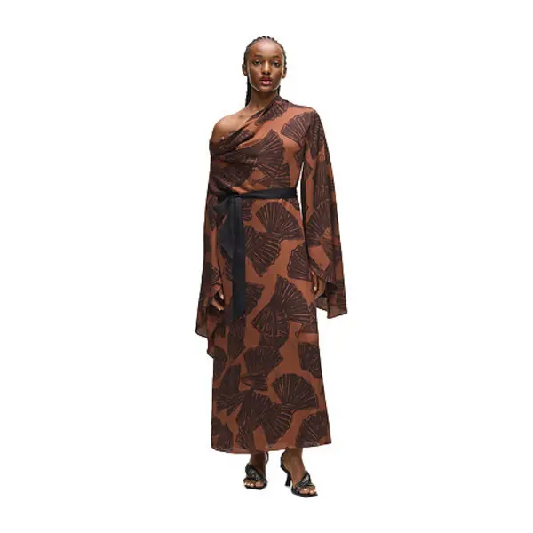 Fan-Print Kaftan Maxi Dress 1 Image