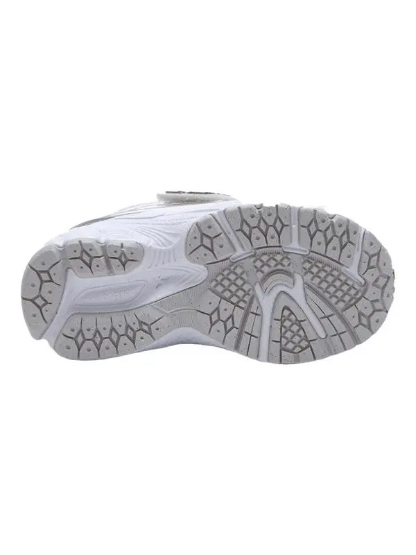 1906R Kids' Hook-and-Loop Sneaker in White and Silver 1 Image