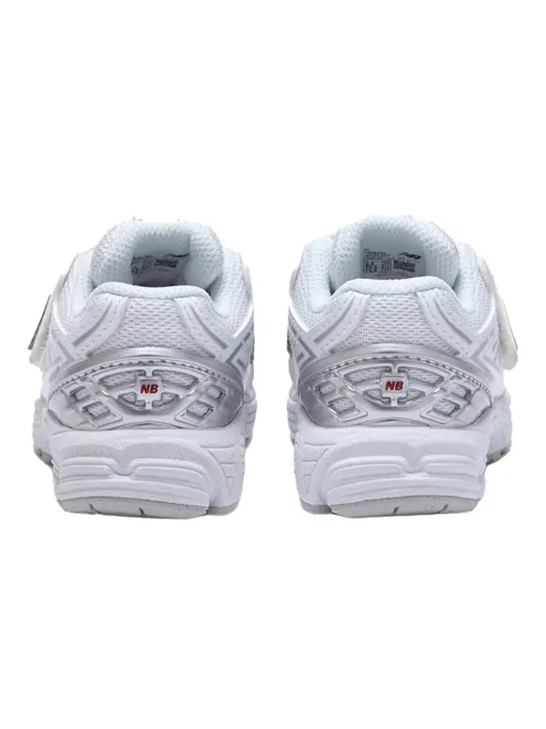 1906R Kids' Hook-and-Loop Sneaker in White and Silver 2 Image