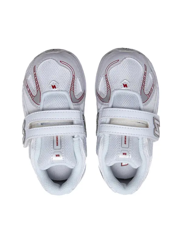 1906R Kids' Hook-and-Loop Sneaker in White and Silver 3 Image