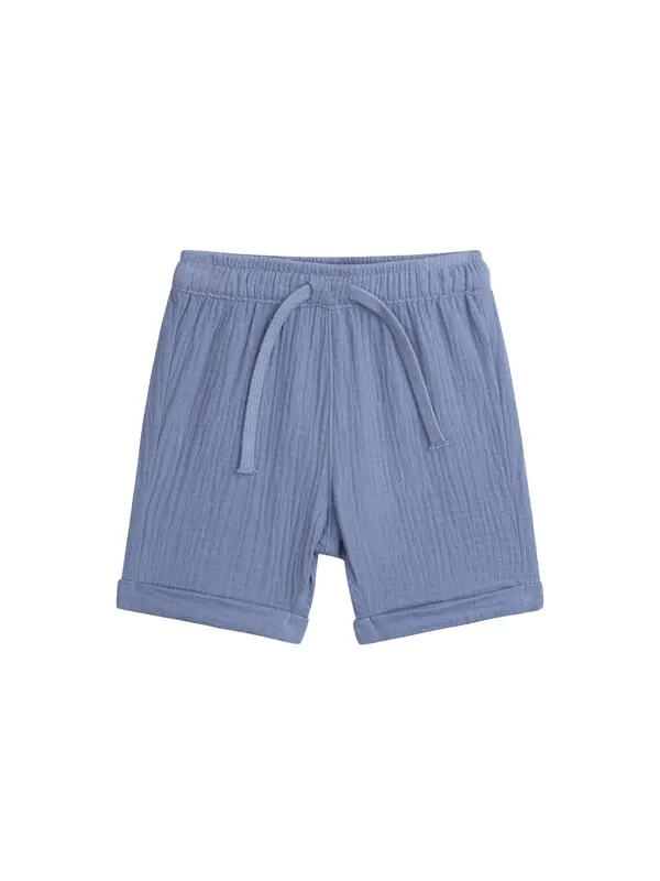 Cotton Muslin Henley Shirt and Shorts 2-Piece Set 2 Image