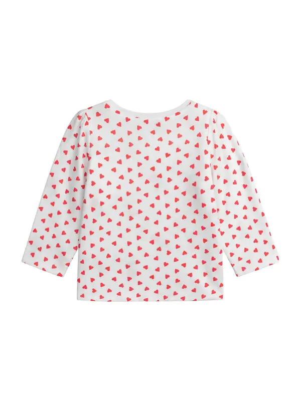 Long Sleeve Top With All-Over Red Heart Print 1 Image