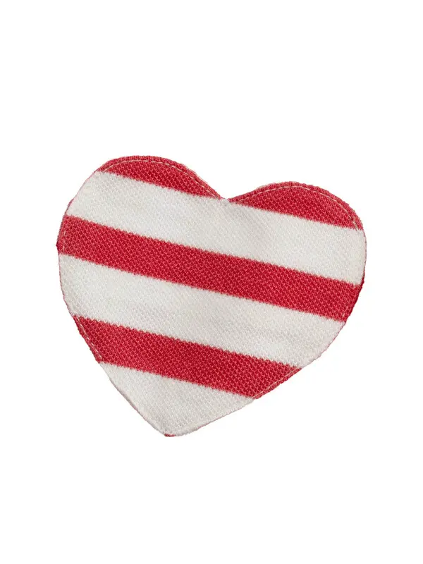 Red and Cream Striped Dress with Heart Pockets 2 Image