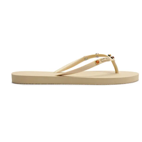 White Essential Flip-Flops with Rhinestones 1 Image