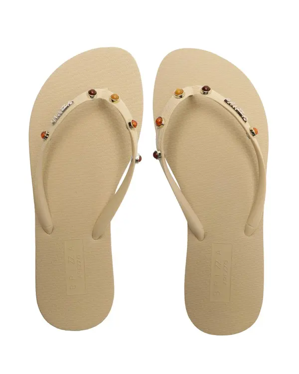 White Essential Flip-Flops with Rhinestones 2 Image