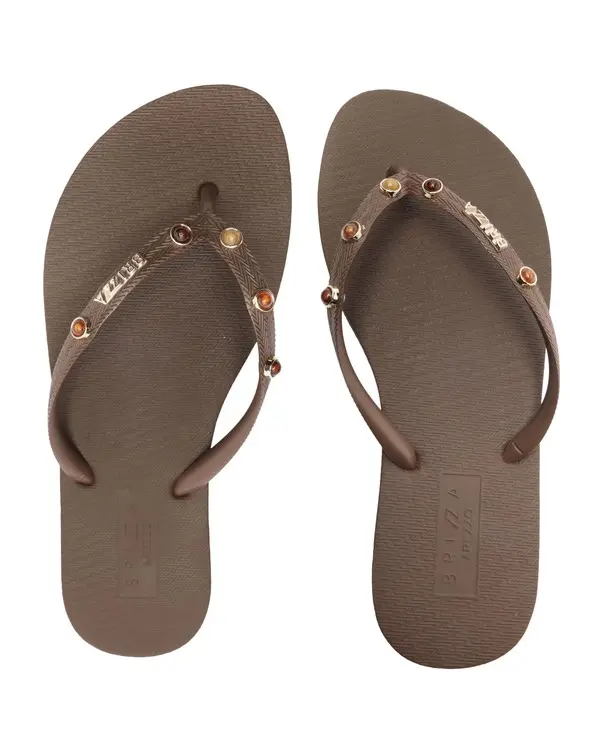 Brown Essential Flip-Flops with Rhinestones 2 Image