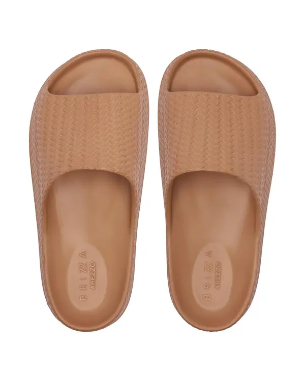 Brown Braided Flatform Slide with Strap 1 Image