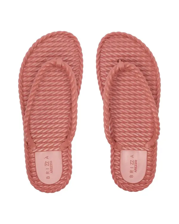 Coral Rope-Textured Jelly Flip Flops 2 Image