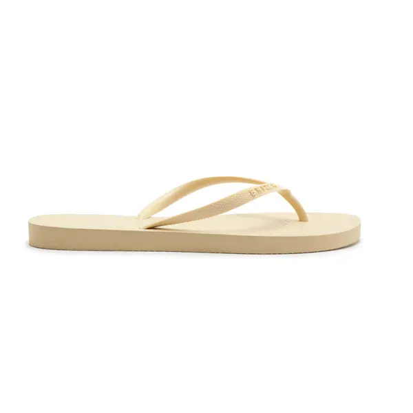 Classic Off-white Flip Flops with Chevron-Textured Sole 1 Image