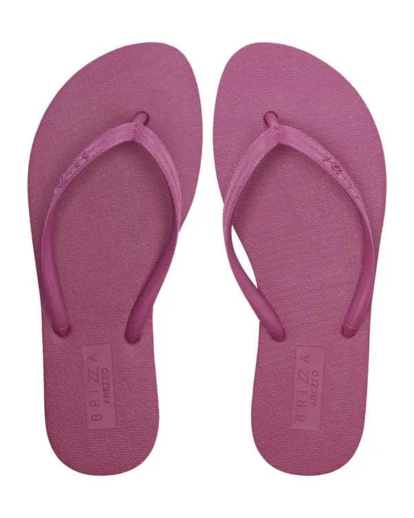 Classic Magenta Flip Flops with Chevron-Textured Sole 2 Image