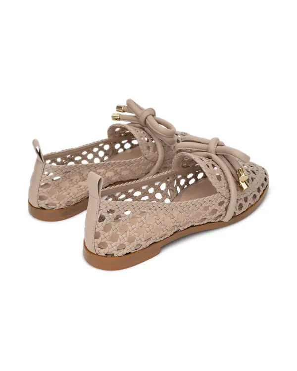 Intrecciato Woven Leather Loafers with Knotted Gold-Tipped Detail 1 Image