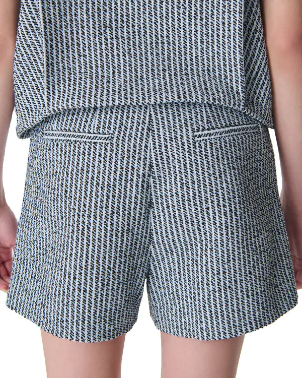 Mid-rise Waist Tweed Shorts  2 Image