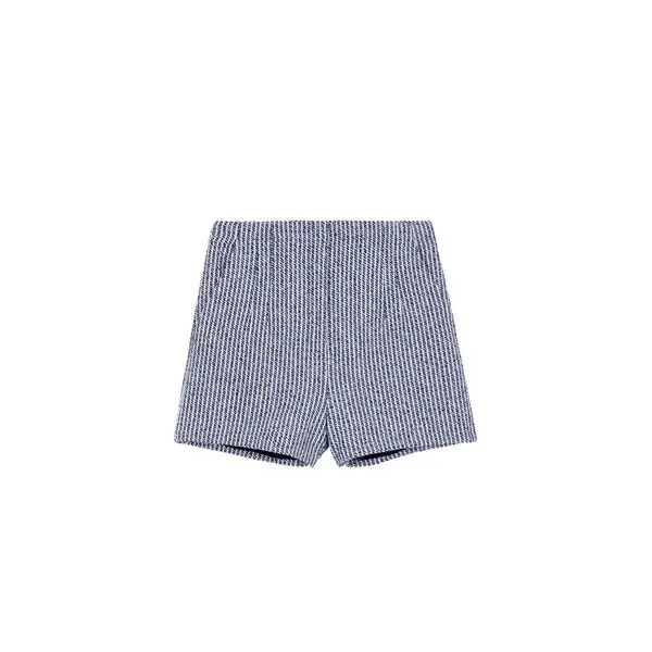 Mid-rise Waist Tweed Shorts  3 Image