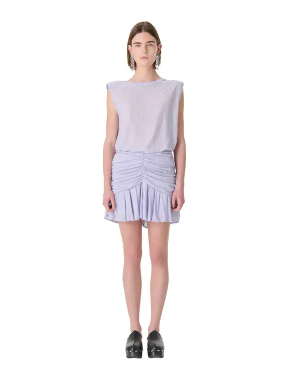 Fitted Gathered Mini Skirt with Ruffled Hem 3 Image