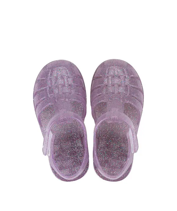 Kids Girls Classic Lilac Trasnparent Crystal Jelly Sandals 2 Image