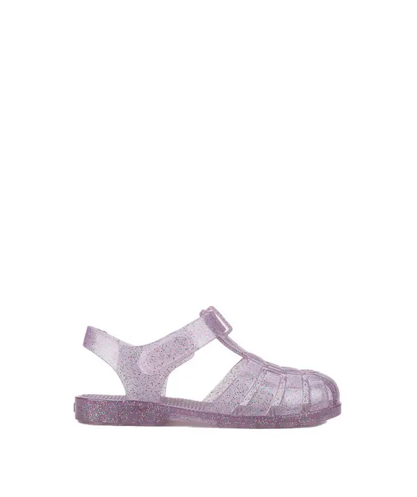 Kids Girls Classic Lilac Trasnparent Crystal Jelly Sandals 3 Image