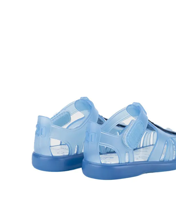 Baby Boy Blue Translucent Jelly Sandals with Octopus Patch 1 Image